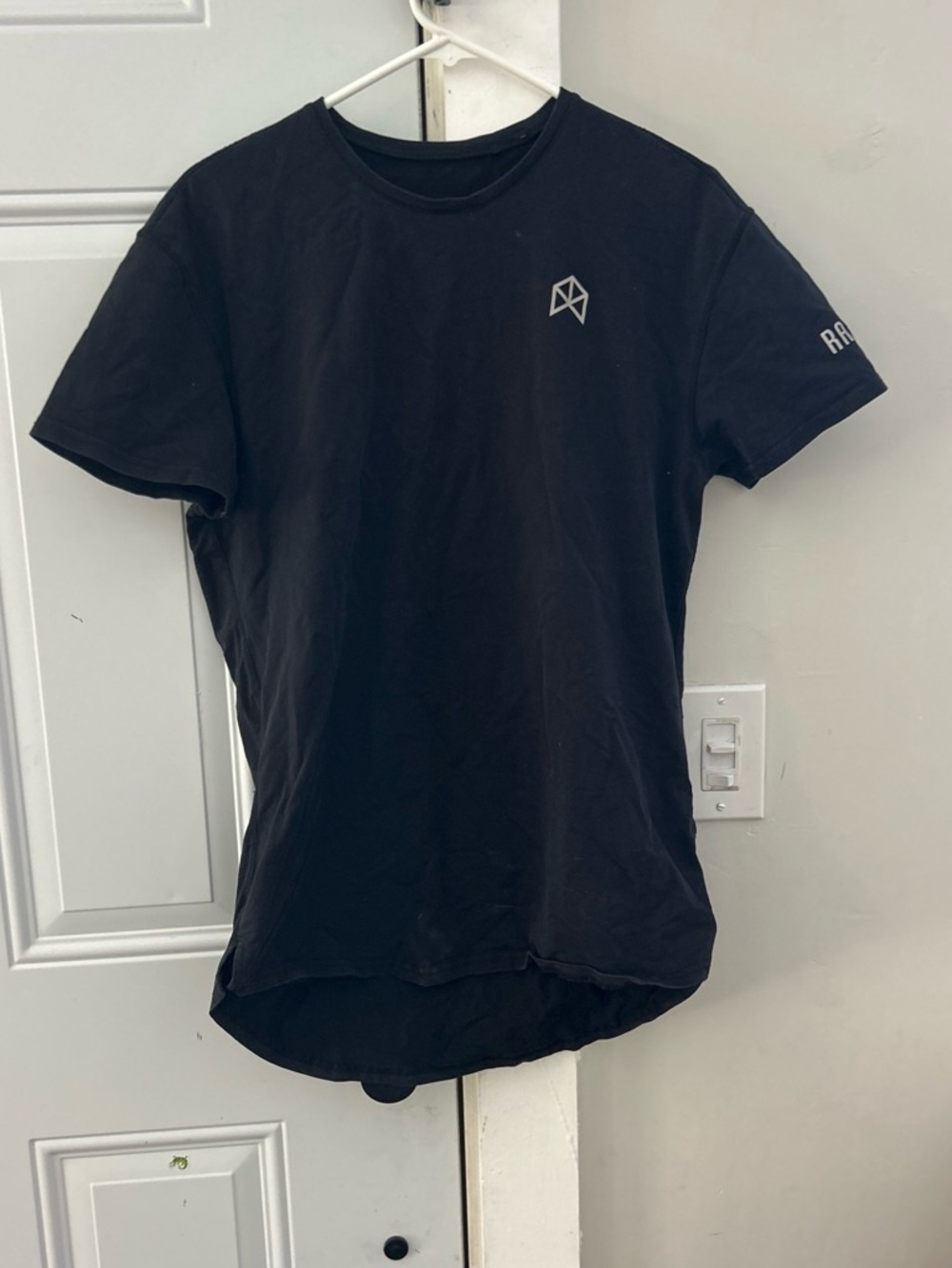 Men's Black Short Sleeve Crewneck T-Shirt - Branded Logo